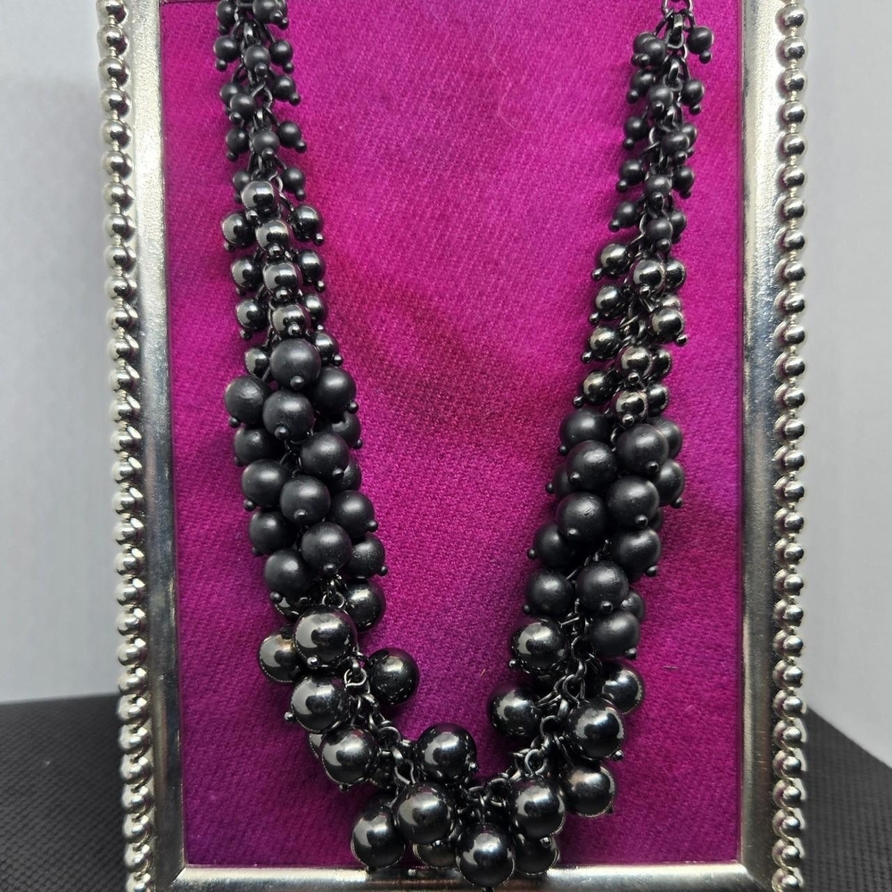 Lia Sophia Black Beaded Necklace
